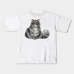 Cat - British Longhair - Silver Tabby Kids T-Shirt